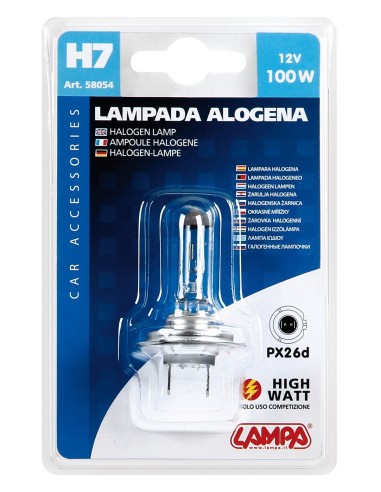 LAMPADIN.ALOGENA H7 100W 12V.