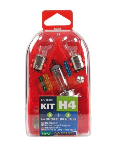 KIT LAMPADIN.H4 8 LAMPADE + 3 FUSIBILI