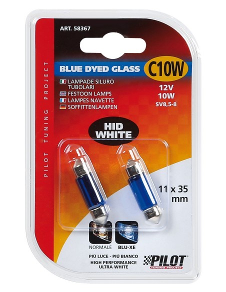 CP.LAMPADIN.TUBOL.10W 11X35 BLU-XE SILURO 12V.