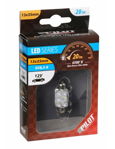 LAMPADIN.SILURO 10MMX36MM MEGA-BRITE 6 LED BIANCO