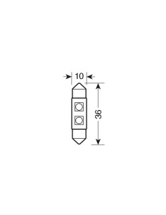 LAMPADINA SILURO--HYPER-LED-- 10X36MM. 2SMD 2