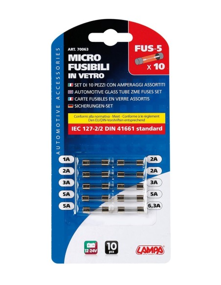 CART.MICROFUSIBILI VETRO 10PZ