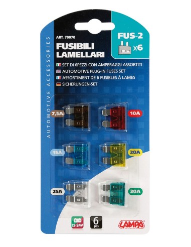 CART.FUSIBILI LAMELLARI 6 PZ.