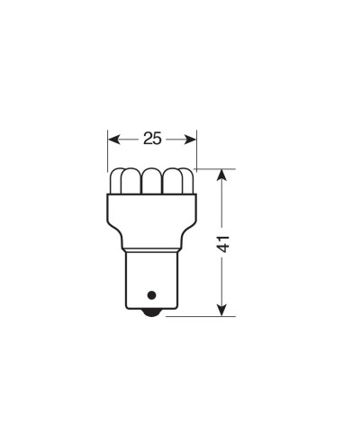 LAMPADINA 24V 12LED L.ARANCIO BAU15S