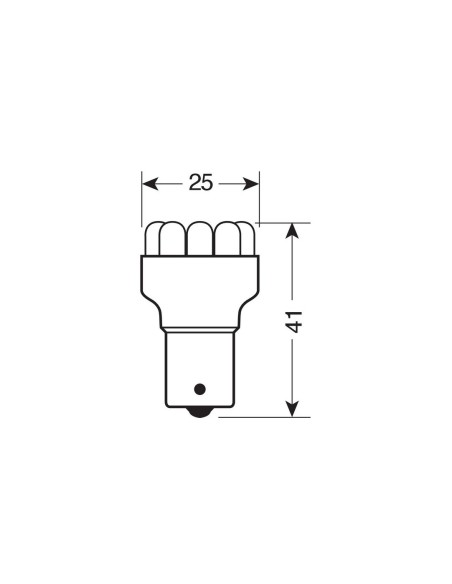 LAMPADINA 24V 12LED L.ARANCIO BAU15S