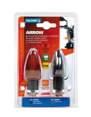 CP.FRECCE MOTO MOD.-ARROW-LAMPADA VETRO ARANCIO