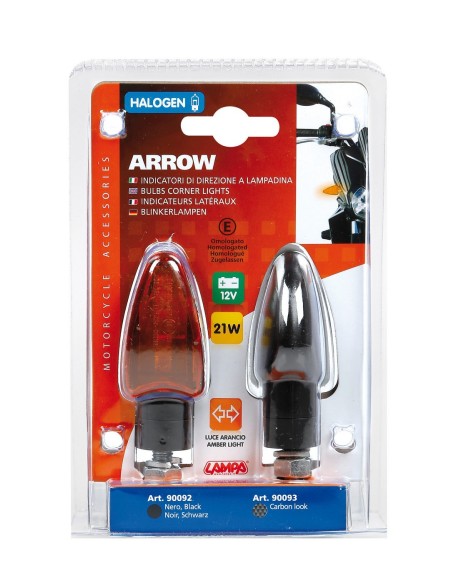 CP.FRECCE MOTO MOD.-ARROW-LAMPADA VETRO ARANCIO