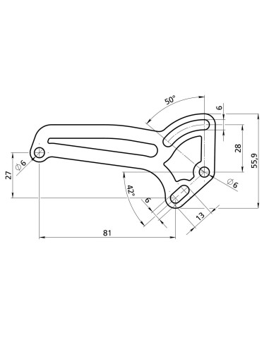 STAFFA TARGA MOTO LATERALE 50 CC BLOCCO MINARELLI