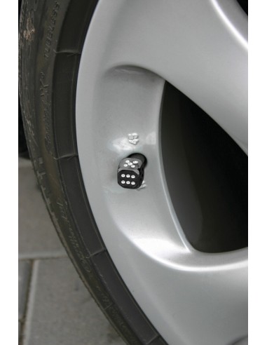 SET 4 DADI COPRIVALVOLA NER+PUNTINI BIANCHI