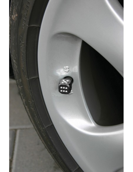 SET 4 DADI COPRIVALVOLA NER+PUNTINI BIANCHI