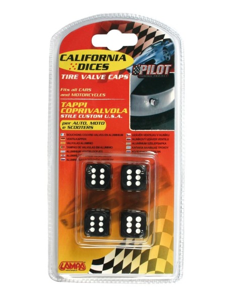 SET 4 DADI COPRIVALVOLA NER+PUNTINI BIANCHI