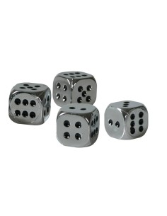 SET 4 DADI COPRIVALVOLA CROMO + PUNTINI NERI