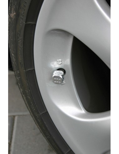 SET 4 DADI COPRIVALVOLA CROMO + PUNTINI NERI