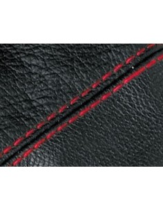 CUFFIA LEVA CAMBIO PELLE NERA C/CUCITURE ROSSE 2