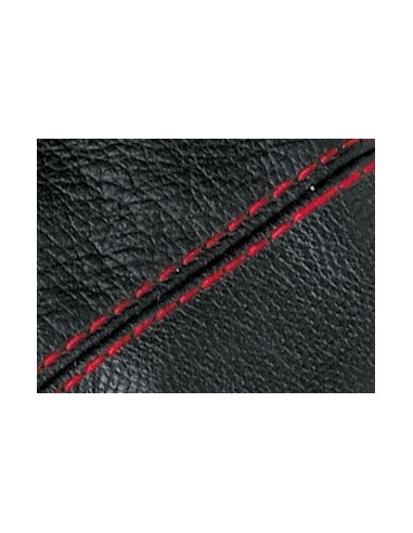 CUFFIA LEVA CAMBIO PELLE NERA C/CUCITURE ROSSE