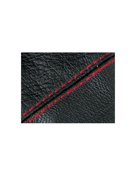 CUFFIA LEVA CAMBIO PELLE NERA C/CUCITURE ROSSE