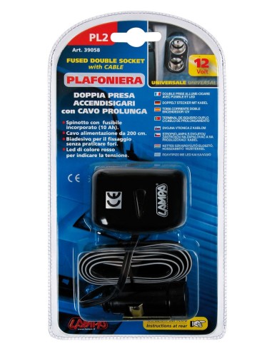 DOPPIA PRESA ACCENDISIGARI C/CAV.
