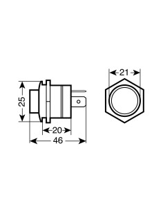 INTERRUTTORE PULSANTE 12/24V CON LED BLU 2