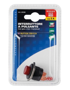 INTERRUTTORE PULSANTE 12/24V CON LED ROSSO 2