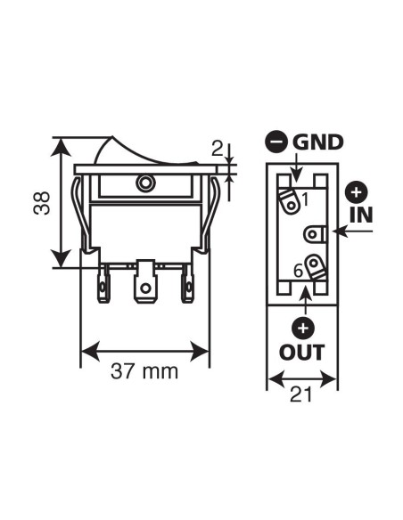 INTERRUTTORE CON SPIA 20A-12V