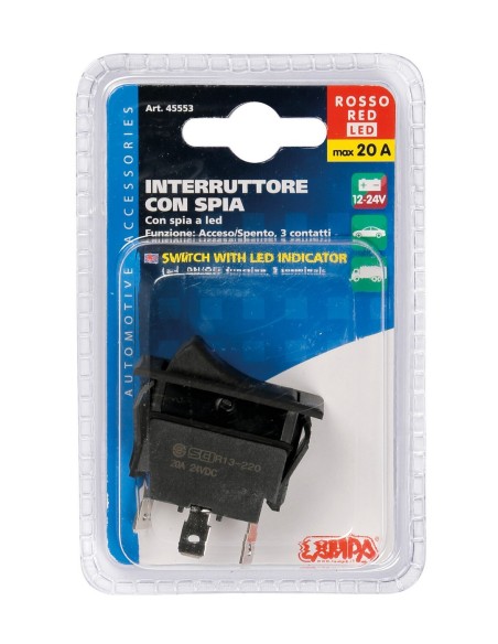 INTERRUTTORE CON SPIA 20A-12V