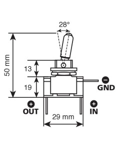 INTERRUTTORE A LEVA,LED ROSSO 2