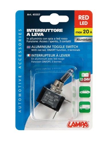 INTERRUTTORE A LEVA,LED ROSSO
