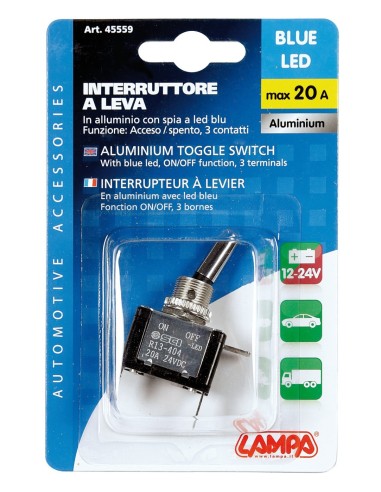 INTERRUTTORE A LEVA,LED BLU