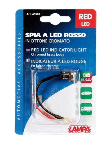 LUCE LED AD INCASSO 12V. ROSSO
