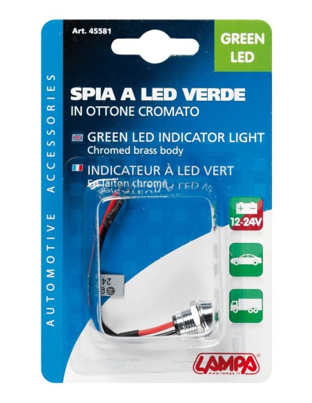 LUCE LED AD INCASSO 12V. VERDE