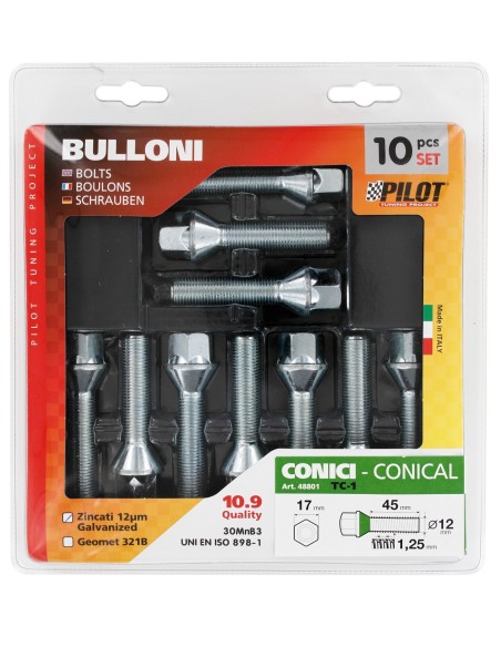 SET 10 BULLONI CONICI -TC1-