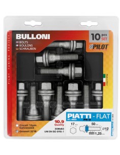 SET 10 BULLONI LUNGHI PIATTI C/ROND. PR0 2