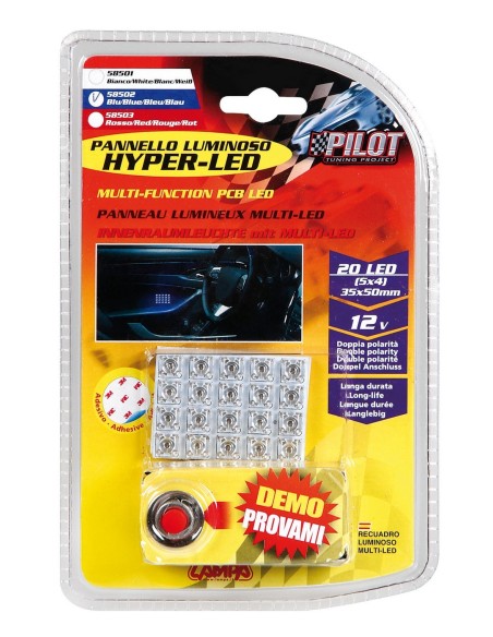 KIT LED PANNELLO 20 LED BLU 12V