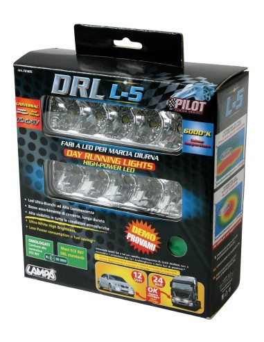 CP.FARI DRL LUCE DIURNA L-5 IN LINEA 5 LED 12/24V.