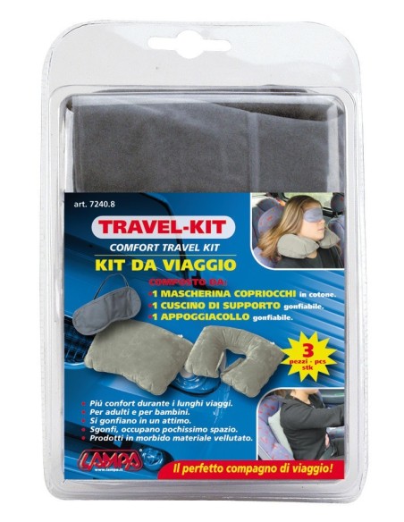 KIT APPOGGIACOLLO+CUSCINO MASCHERINA OCCHI-VIAGGIO