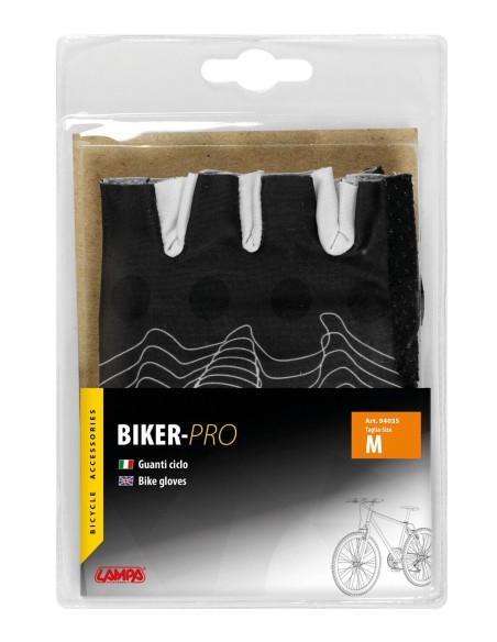 GUANTI BIKER-PRO TG.-M- PELLE E LYCRA