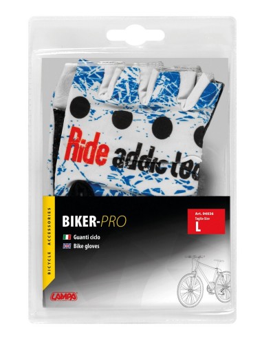 GUANTI BIKER-PRO TG.-L- PELLE E LYCRA