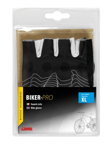 GUANTI BIKER-PRO TG.-XL- PELLE E LYCRA