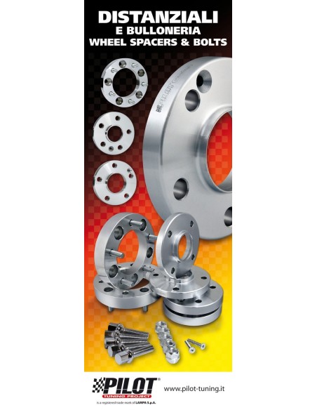 LOCANDINA -WHEEL SPACERS- PER DISPLAY ALLUMINIO