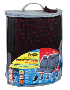 SET COPRISEDILE FODERE -GLAMUR-NERO+ROSSO 2