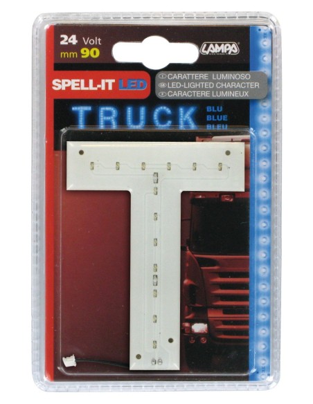 LETTERA ADESIVA --T-- 24V LED BLU-