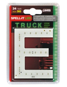 LETTERA ADESIVA -E- 24V. LED VERDI