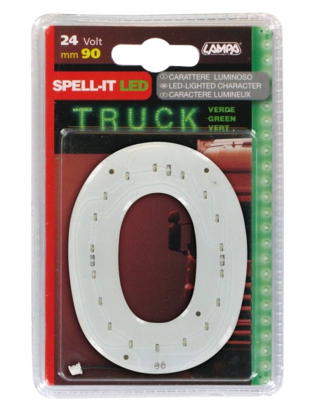 LETTERA ADESIVA -O- 24V. LED VERDI
