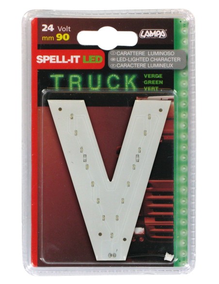 LETTERA ADESIVA -V- 24V. LED VERDI