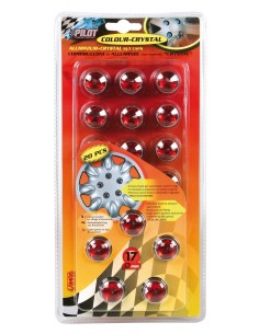 -SET 20 COPRIBULLONI--CRYSTAL-- 17MM., ROSSI- 2