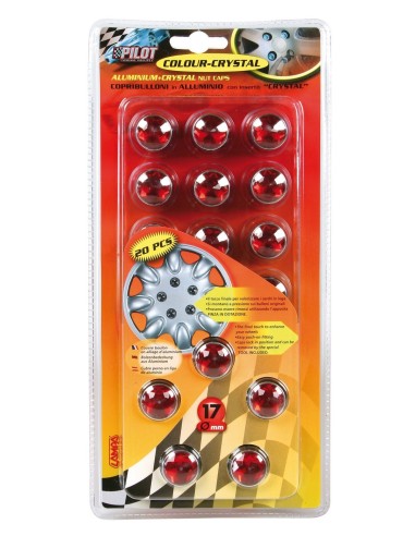 -SET 20 COPRIBULLONI--CRYSTAL-- 17MM., ROSSI-