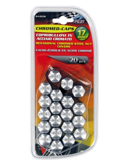 SET 20 COPRIBULLONI 17MM.CROM