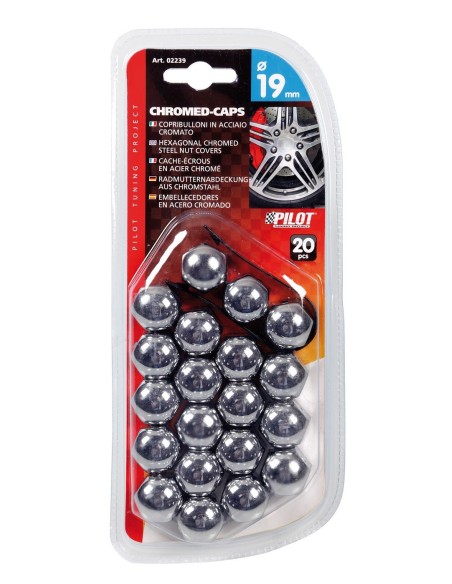 SET 20 COPRIBULLONI 19MM.CROM