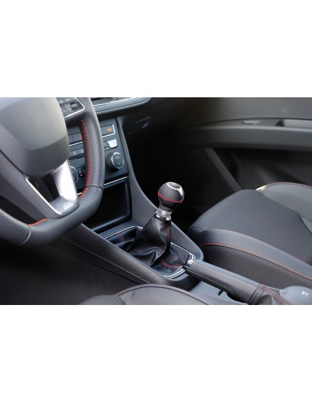 CUFFIA LEVA CAMBIO PREMIUM CUCITURE ROSSE 05040