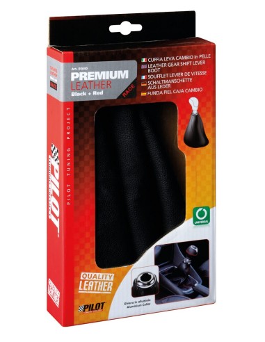 CUFFIA LEVA CAMBIO PREMIUM CUCITURE ROSSE 05040